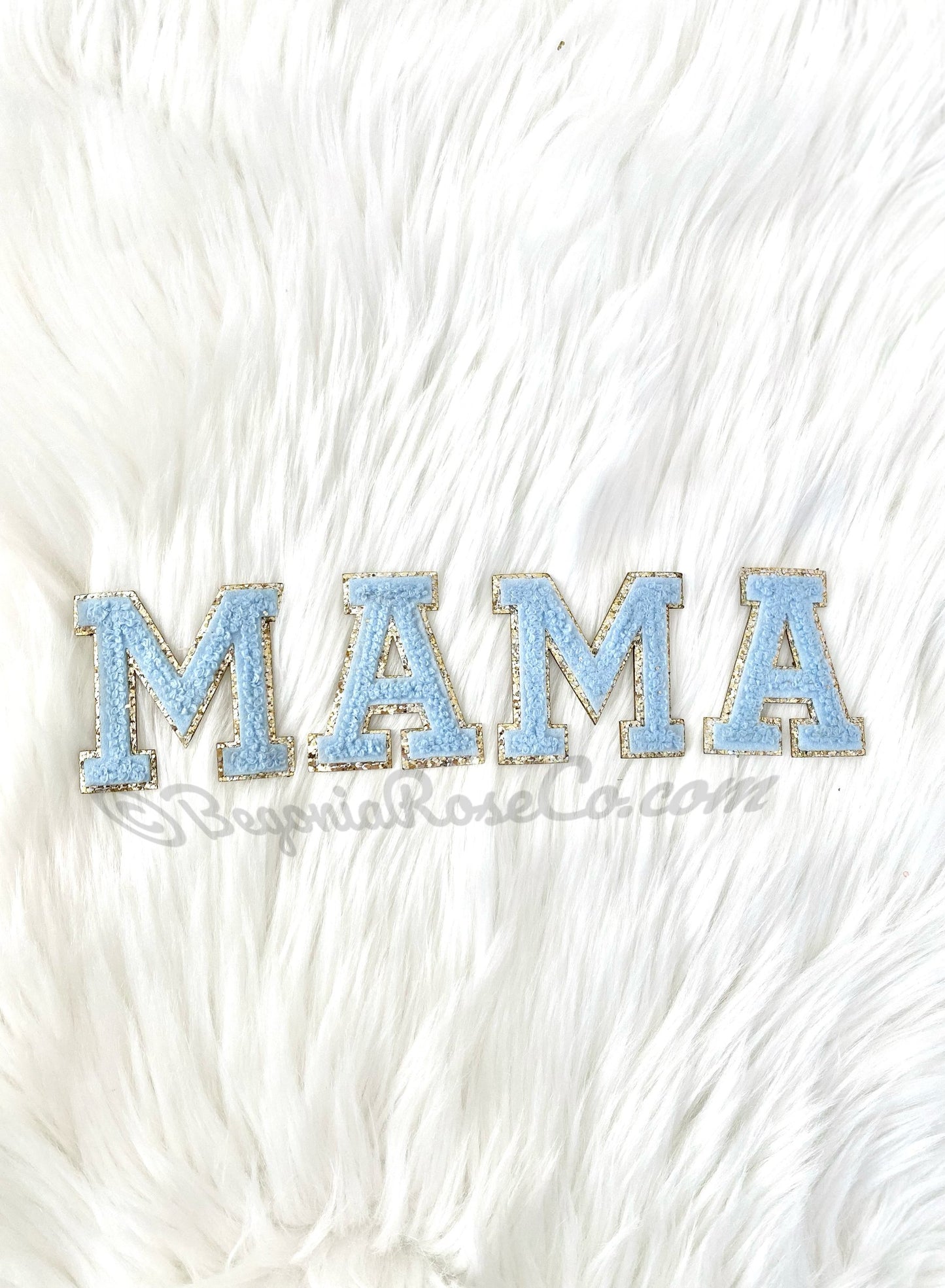 MAMA Chenille Script Patches Peachy Pink Sew On Iron On Mom Gift Diaper Bag
