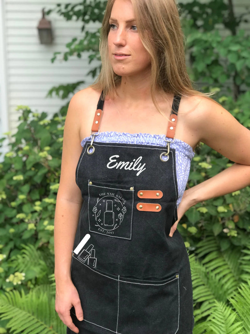 Nail Tech Apron with Pockets Professional Personalized Manicurist Gift