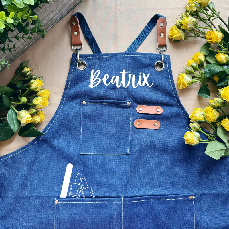 Nail Technician Personalized Apron with Pockets Manicure Pedicure Gift
