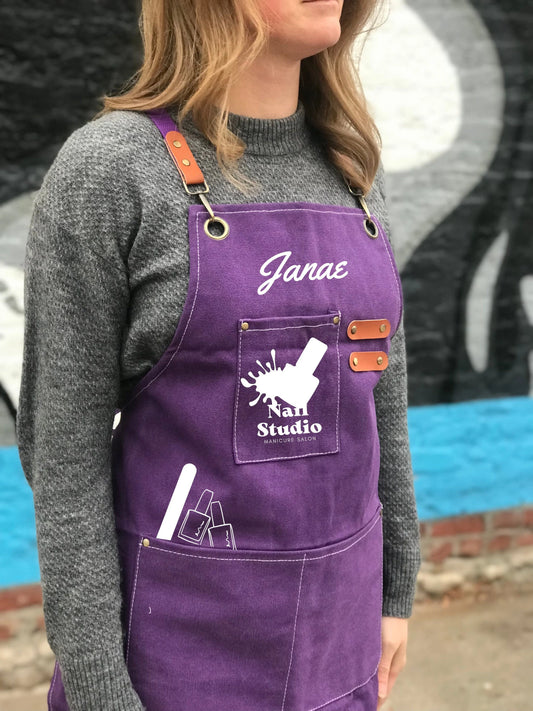 Nail Tech Apron Idea Salon Lightweight Personalized Smock with Pockets