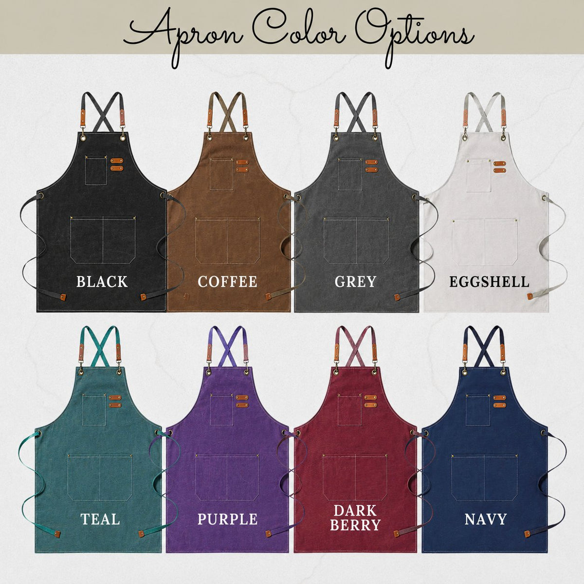 Dog groomer apron canvas color options for pet grooming smock