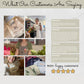Customer reviews graphic displaying product photos with 5-star testimonials and 1500 happy customers