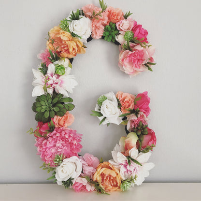 floral letter flower letter boho nursery boho bridal shower boho baby shower girl name sign