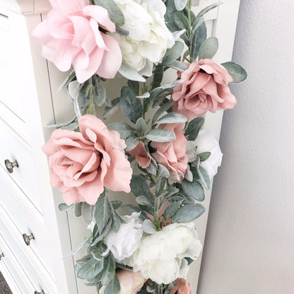 dusty pink baby shower dusty pink nursery dusty pink bridal shower custom garland decor