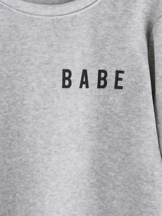 Light Grey BABE Sweatshirt polyester blend soft stretch regular fit