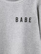 Light Grey BABE Sweatshirt polyester blend soft stretch regular fit