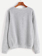 Light Grey BABE Sweatshirt front and back view casual women's top
