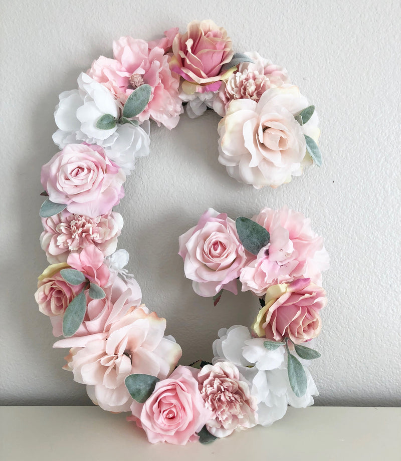 blush and mauve nursery decor flower letter floral letter boho decor bridal shower decor baby shower decor floral shower 