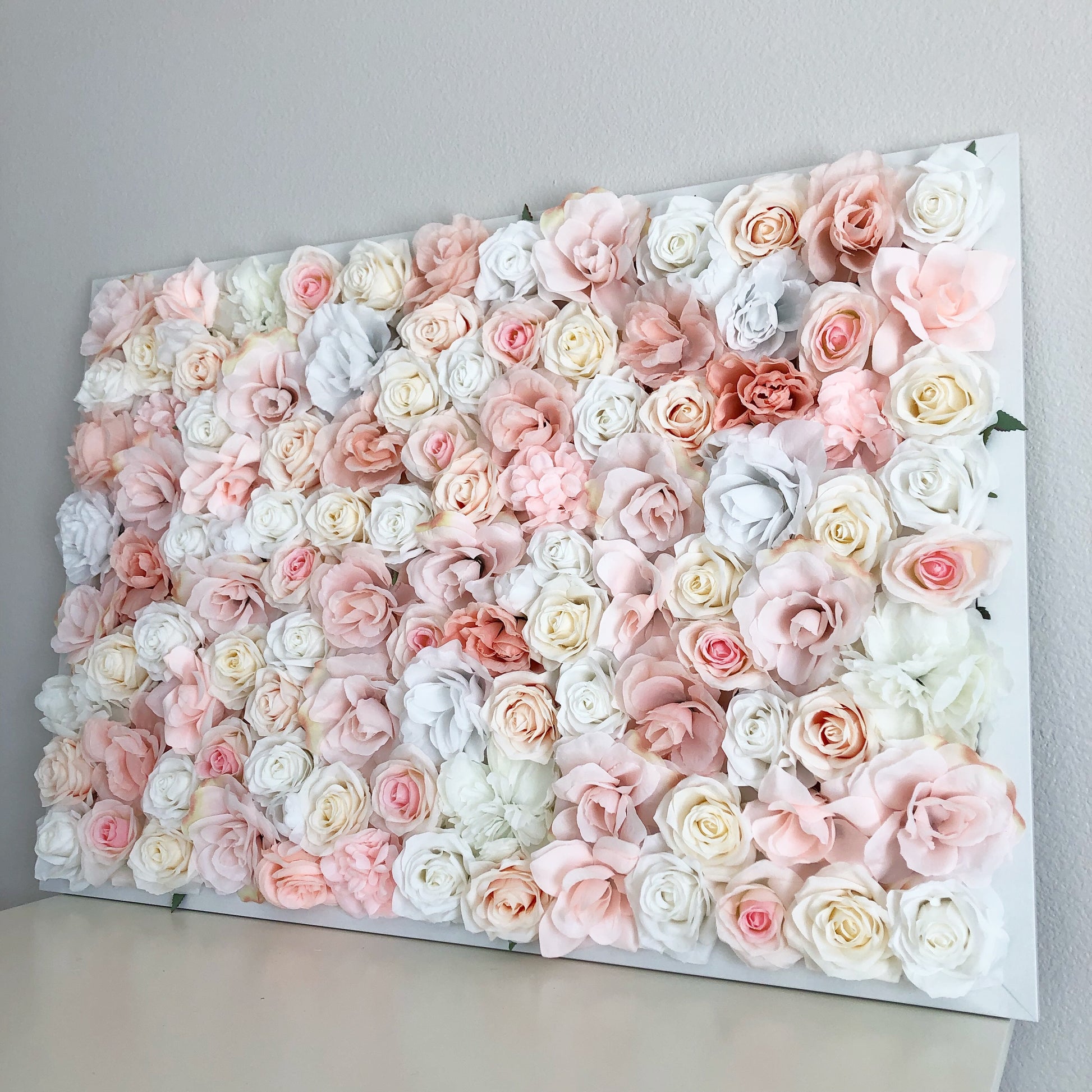 Faux silk flower wall peony floral photo booth backdrop
