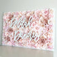 Rose gold flower wall with name sign 3D floral art girl nursery