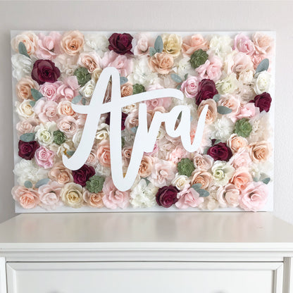 boho girl room boho teen room boho decor girl room name sign flower wall name sign wedding flower wall decor