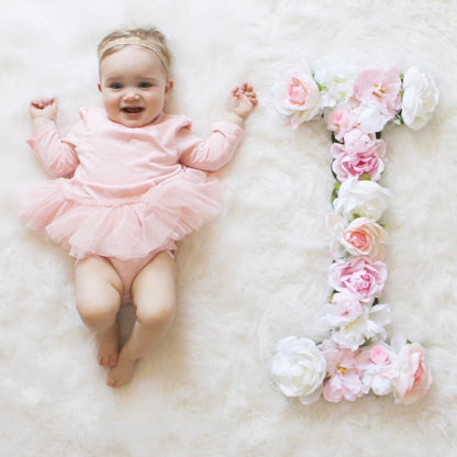 milestone photo idea milestone pictures floral letter flower letter photo prop newborn photo prop