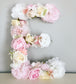 blush baby shower theme blush wall decor blush nursery baby name sign bridal shower decor baby shower decor floral baby shower