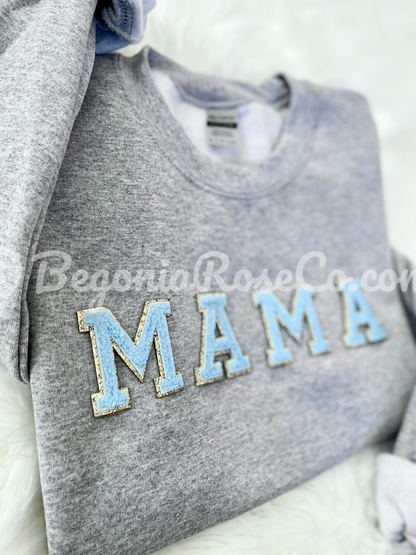 Chenille MAMA Patch Crewneck Sweatshirt