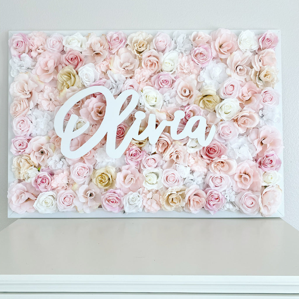 flower wall name sign nursery name sign nursery wall decor