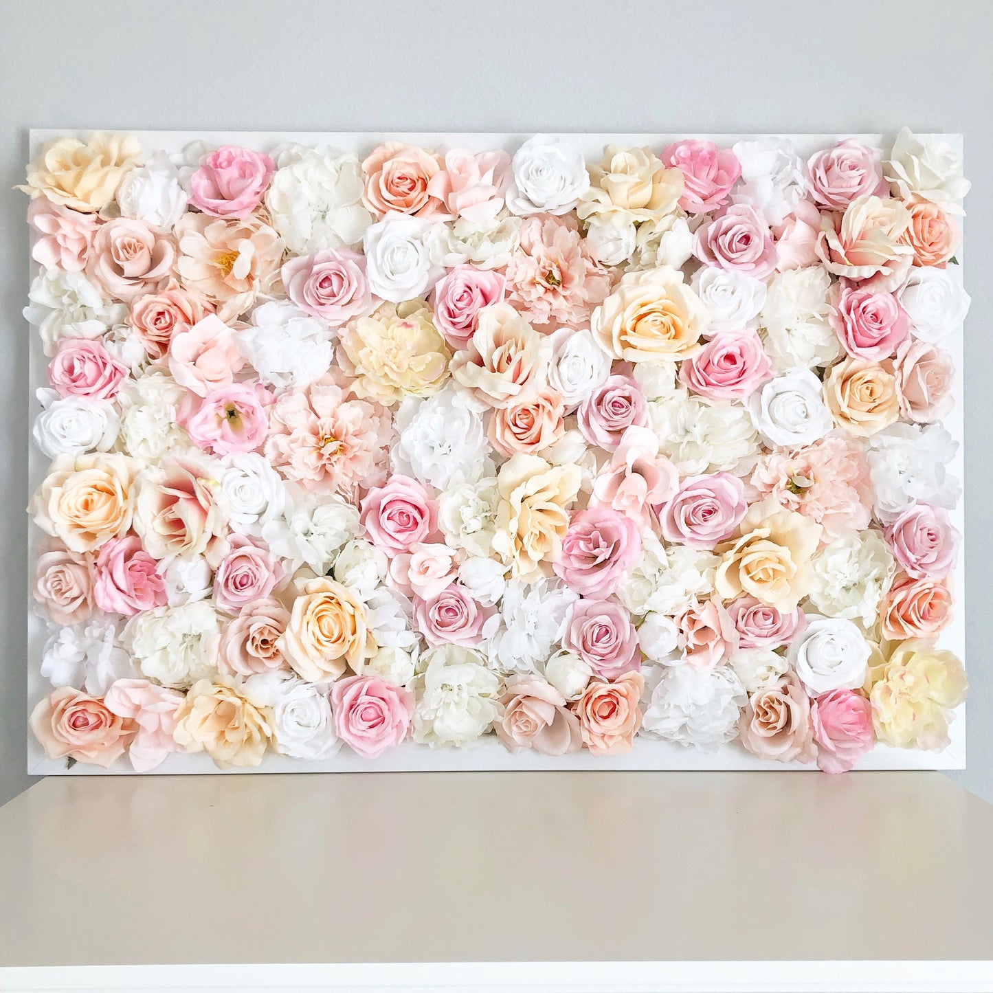 Custom floral wall backdrop for baby shower and bridal shower events