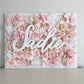 Personalized flower wall name sign girl room floral backdrop