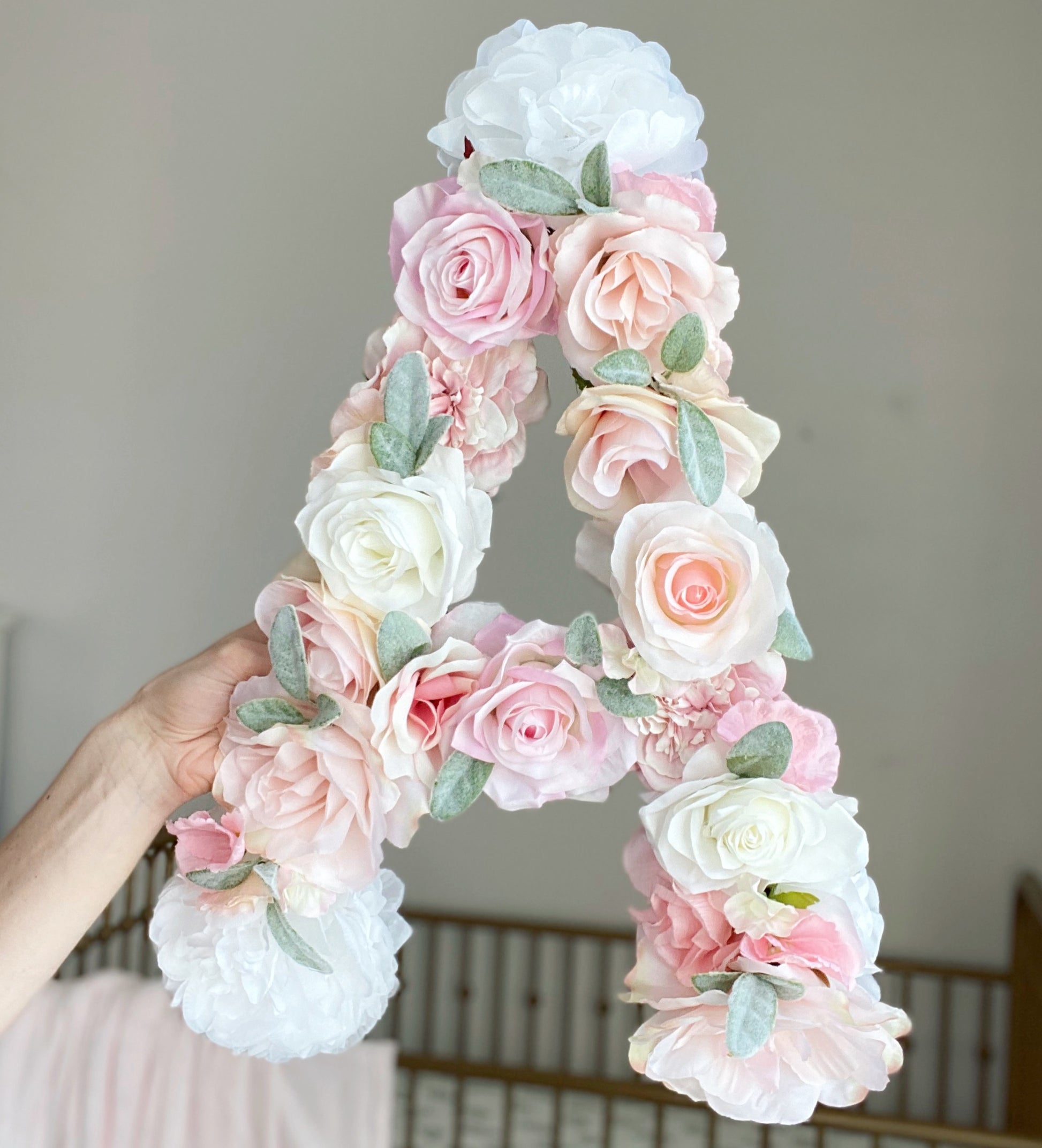 Floral Letter, Floral Initial, Nursery Letter, Flower Letter, Nursery Wall Art, Baby Gift, Shabby Chic, Boho Chic Nursery Decor, Nursery Art