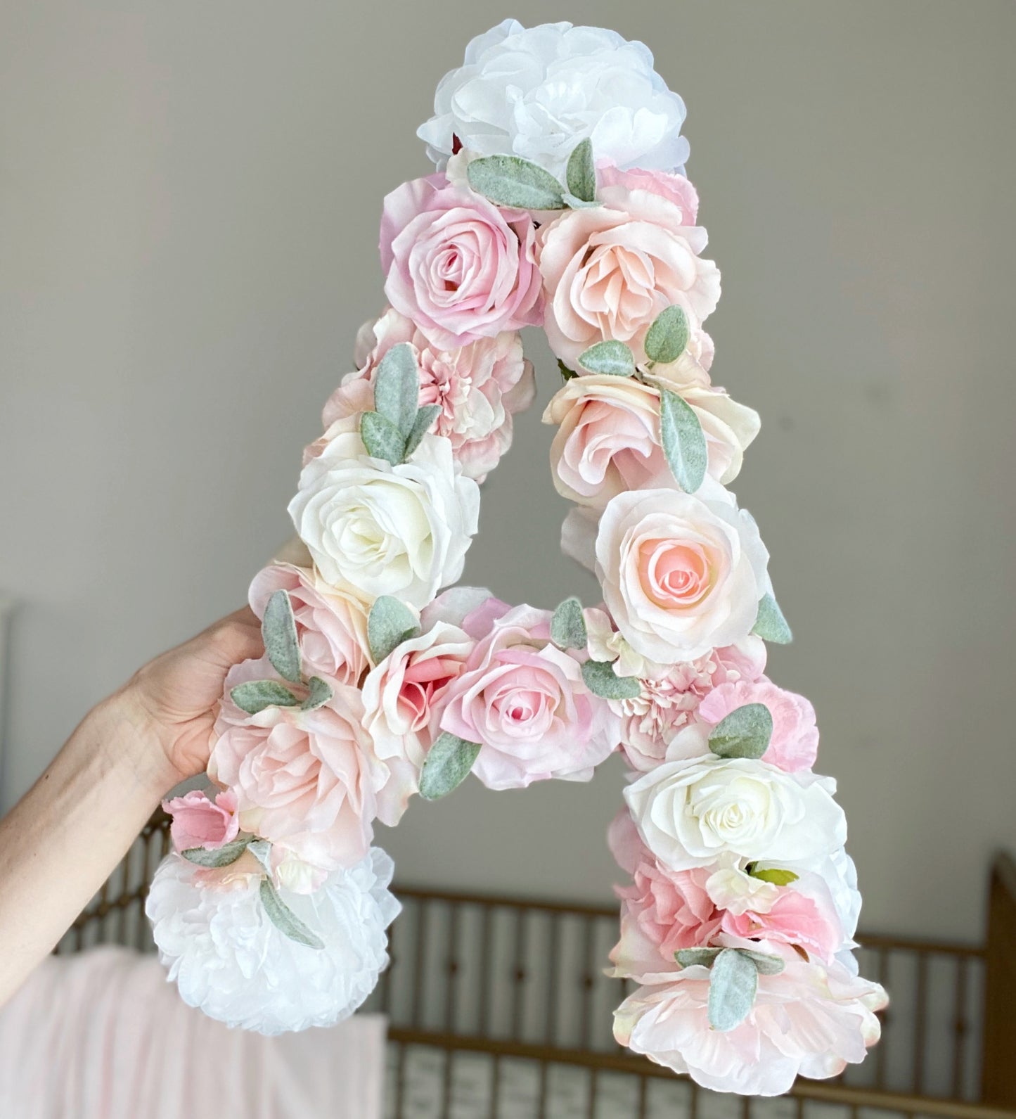 Floral Letter, Floral Initial, Nursery Letter, Flower Letter, Nursery Wall Art, Baby Gift, Shabby Chic, Boho Chic Nursery Decor, Nursery Art