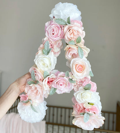 Floral Letter, Floral Initial, Nursery Letter, Flower Letter, Nursery Wall Art, Baby Gift, Shabby Chic, Boho Chic Nursery Decor, Nursery Art