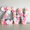 blush pink name sign blush pink wall decor flower wall art floral monogram baby shower initials baby shower monogram floral baby shower first birthday sign