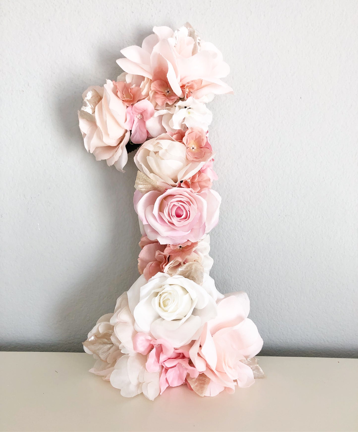 Wood & Faux Silk Floral Letter Custom Initial