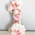 Wall crib floral number sign silk faux flower birthday girl photo shoot