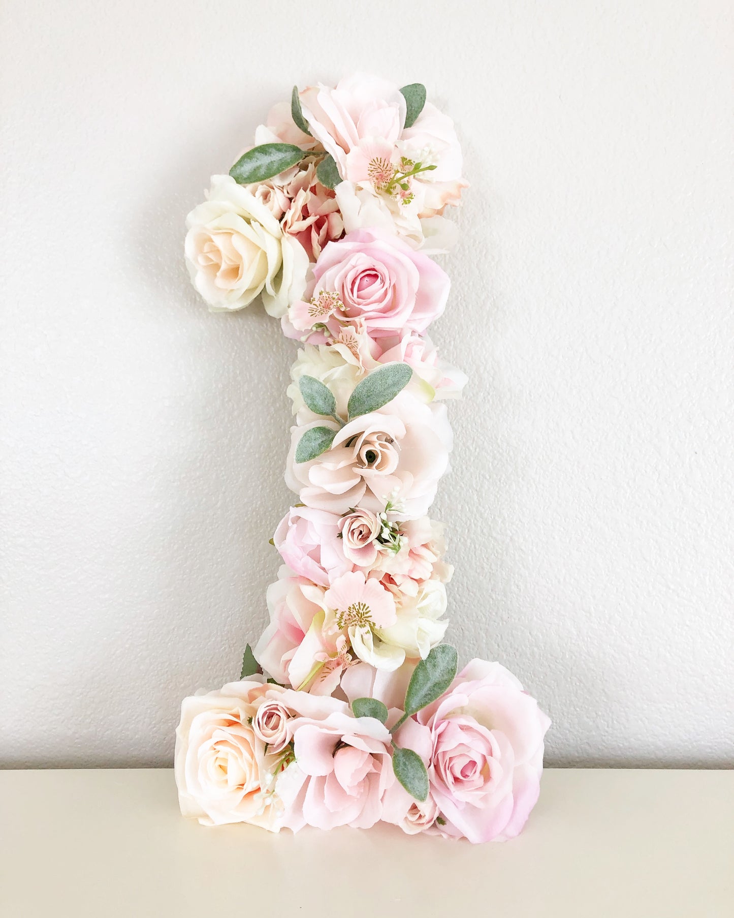 Flower Initial Sign for Baby Girl Nursery Wall Art