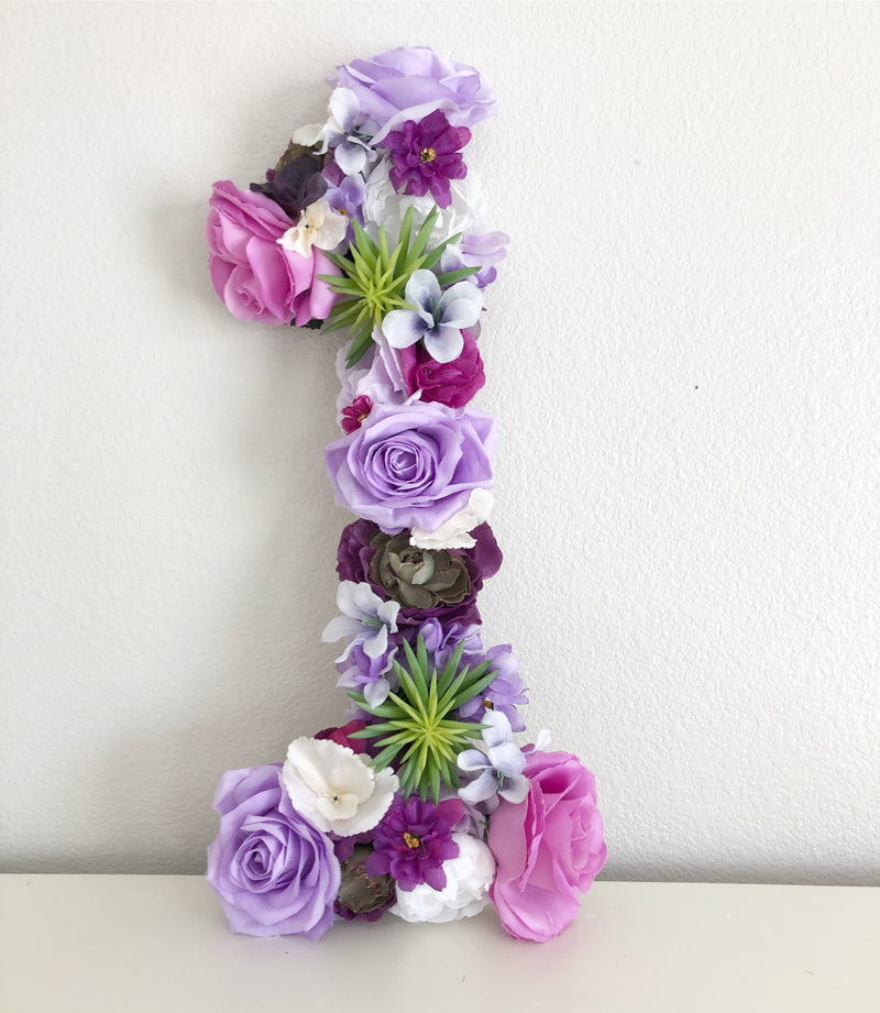 flower number floral number first birthday number 1st birthday photo