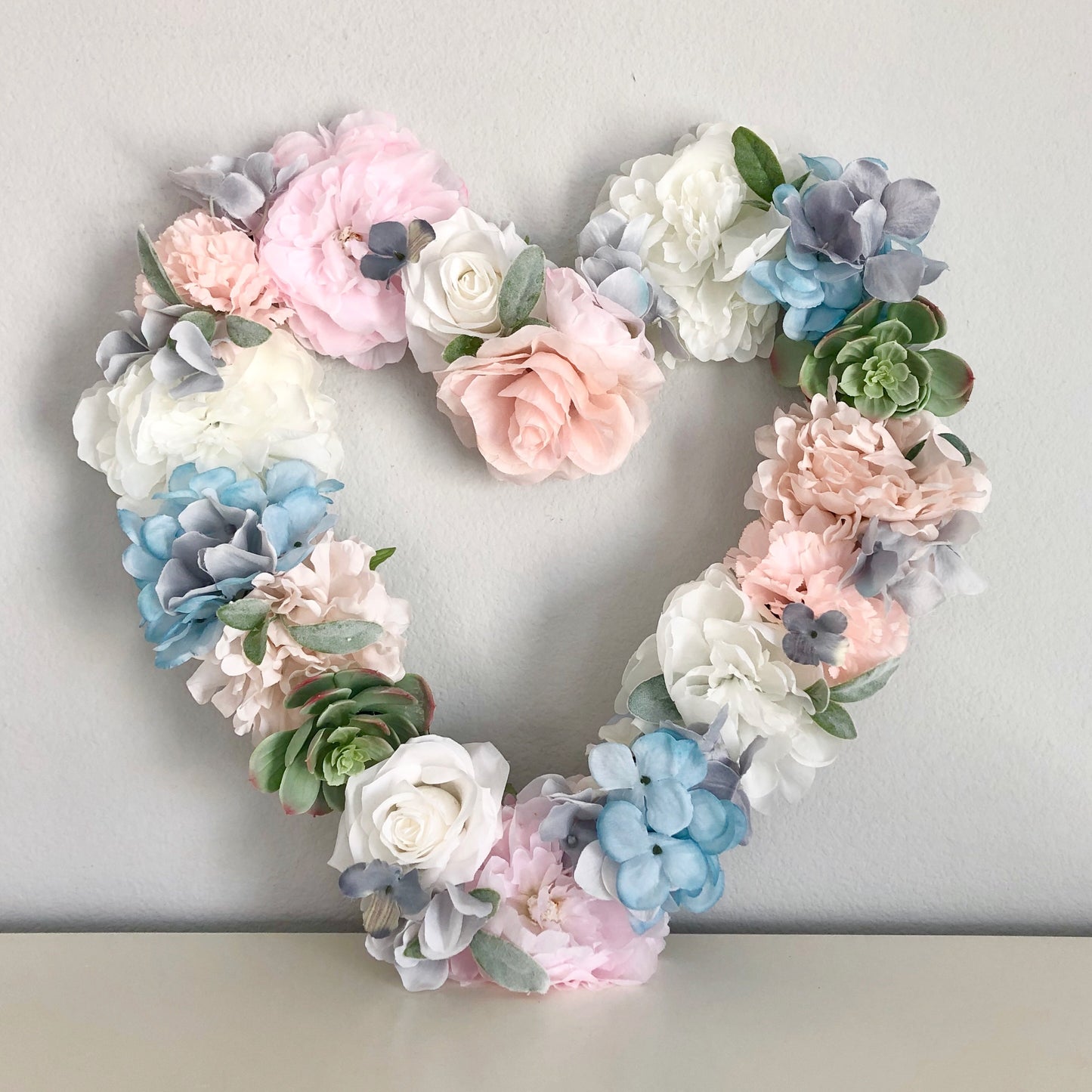 Custom Flower Heart Sign Personalized Wedding Backdrop