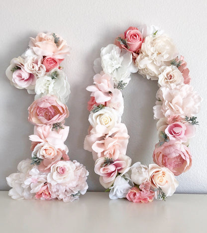 tenth birthday decor 10th birthday decor girl birthday decor floral number flower number