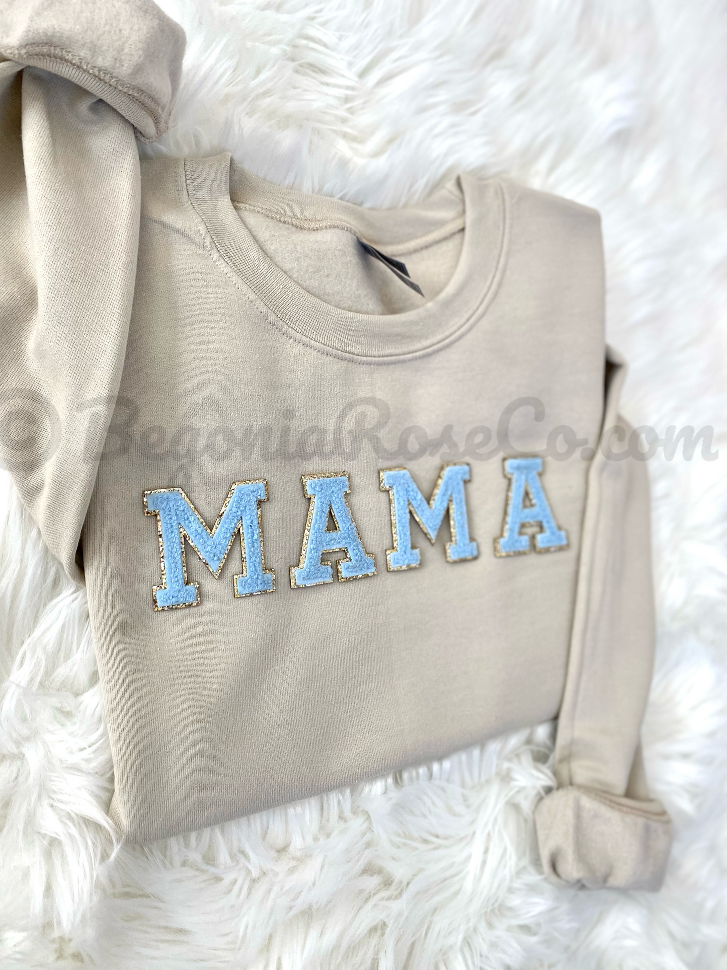 Chenille MAMA Patch Crewneck Sweatshirt