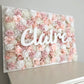 Custom Floral Wall with Name Sign 3D Art Wood Personalized Faux Flower
