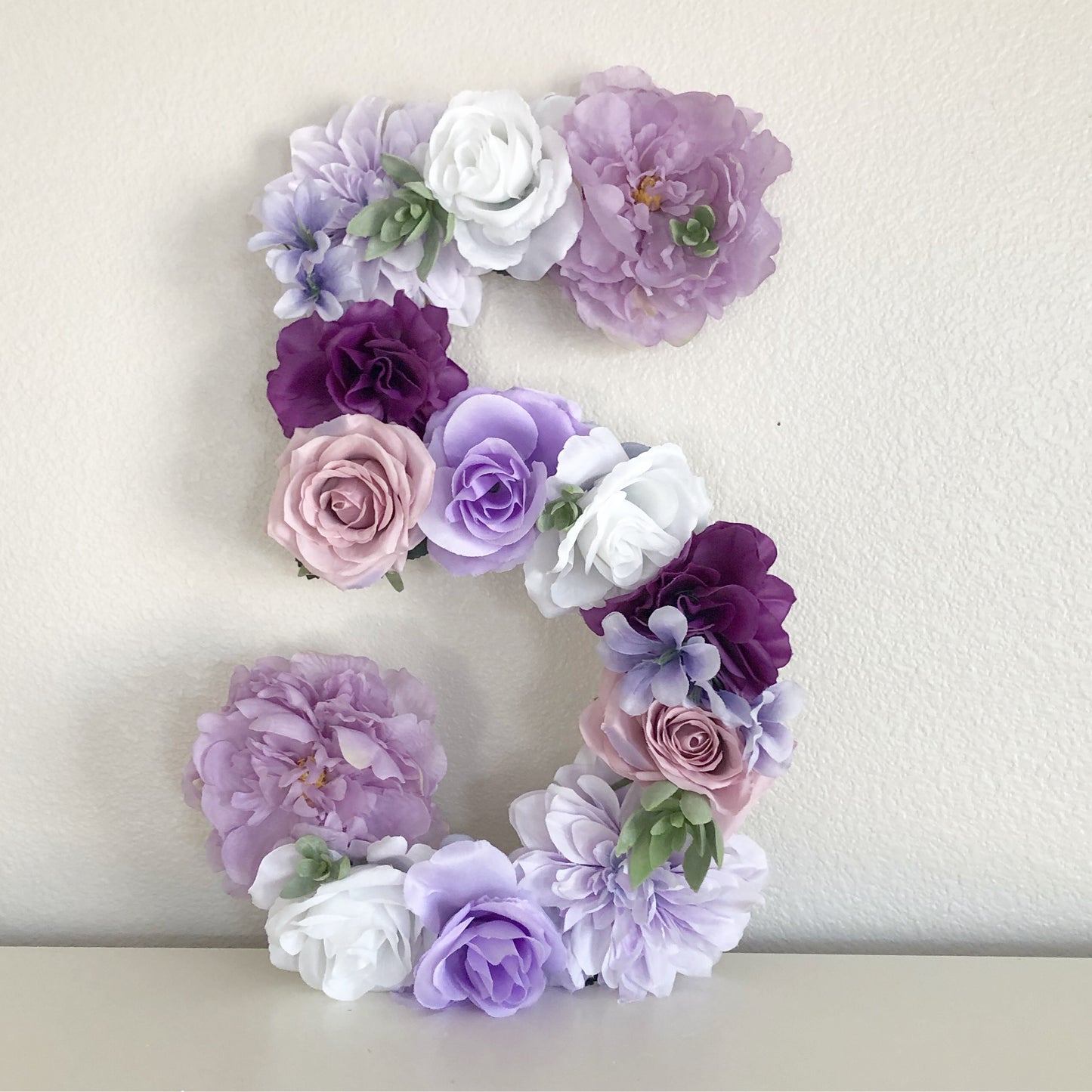 Large Floral Letter for Nursery Wall Custom Colors