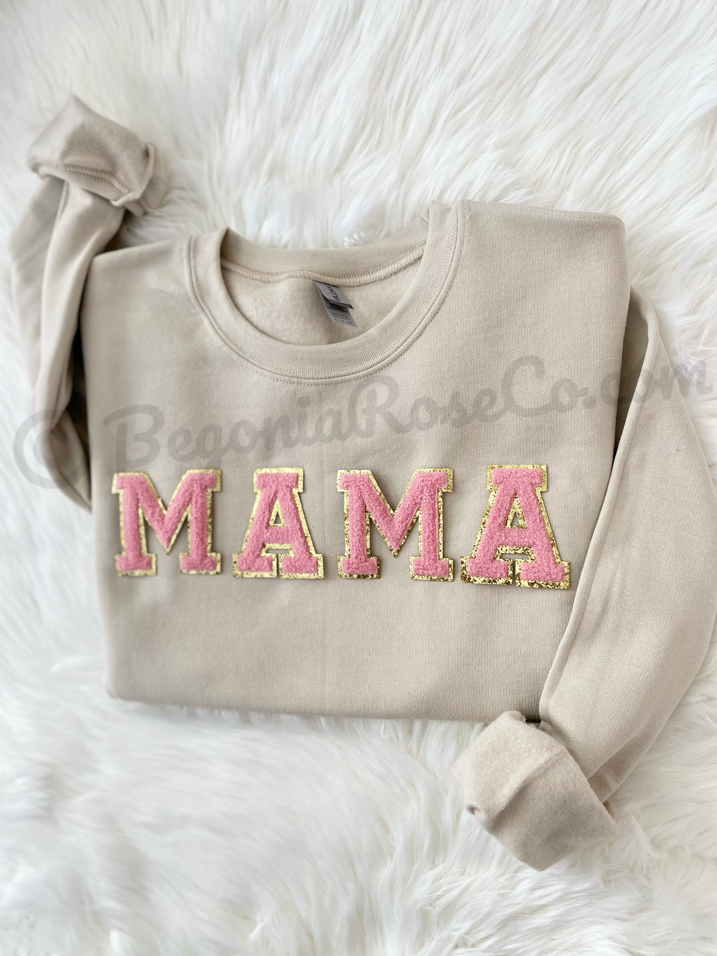 Chenille MAMA Patch Crewneck Sweatshirt