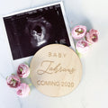 Custom Baby Announcement Wood, Wood Baby Coming in 2020, Baby Coming Soon, Personalized Baby Announcement, Custom Pregnancy Announcement