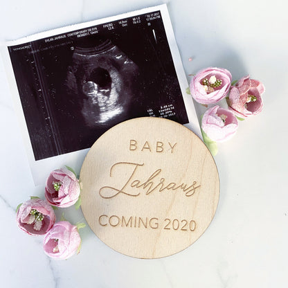 Custom Baby Announcement Wood, Wood Baby Coming in 2020, Baby Coming Soon, Personalized Baby Announcement, Custom Pregnancy Announcement