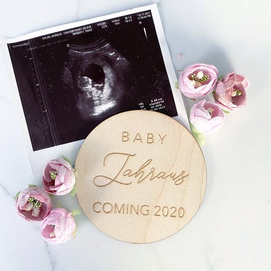 Custom Baby Announcement Wood, Wood Baby Coming in 2020, Baby Coming Soon, Personalized Baby Announcement, Custom Pregnancy Announcement