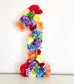 rainbow birthday decor floral number flower number rainbow baby birthday 1st birthday decor first birthday