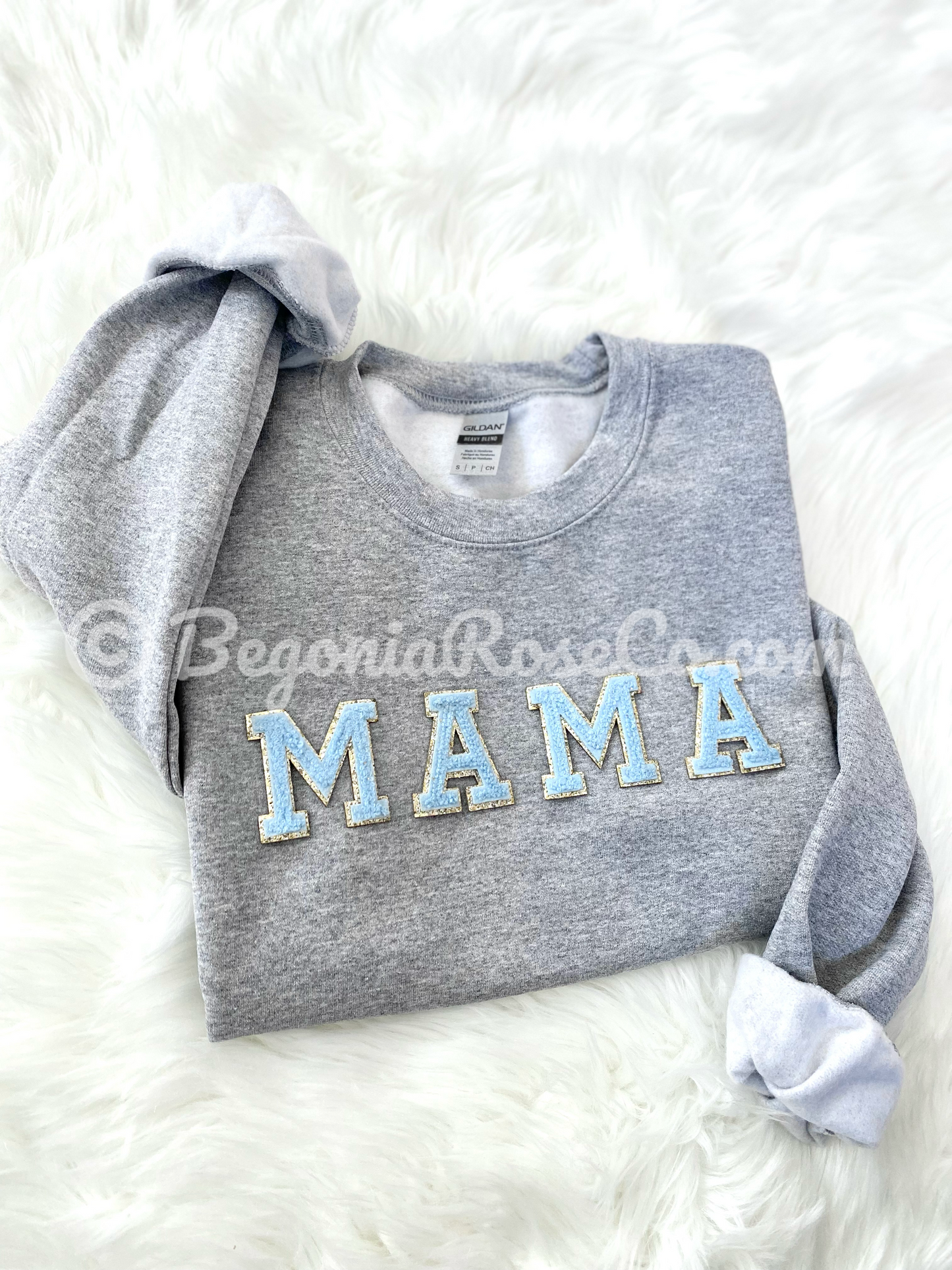 Chenille MAMA Patch Crewneck Sweatshirt