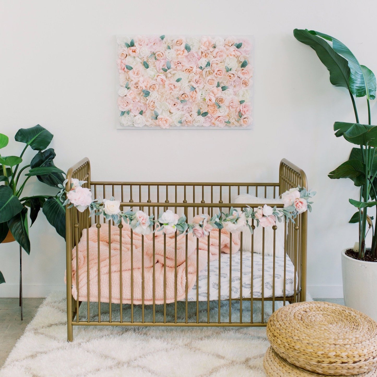 Custom Floral Garland for Fireplace & Shelf Decor