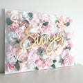 Custom baby flower wall with name sign silk floral nursery decor name reveal