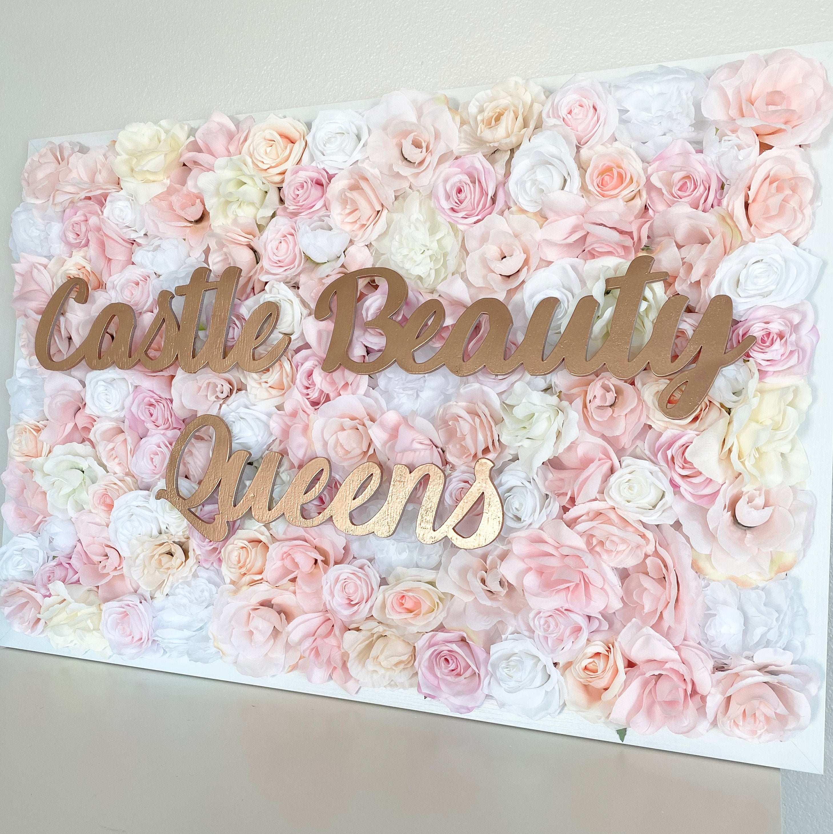 Floral Signage with Name Sign Custom Flower Wall Art Faux Silk Flowers ...