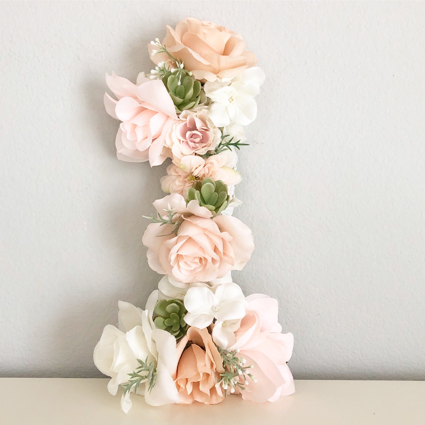 Wood & Faux Silk Floral Letter Custom Initial
