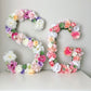 Floral letter custom wall art for teen girl room decor