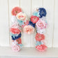 Floral letter coral and navy decor for girl nursery