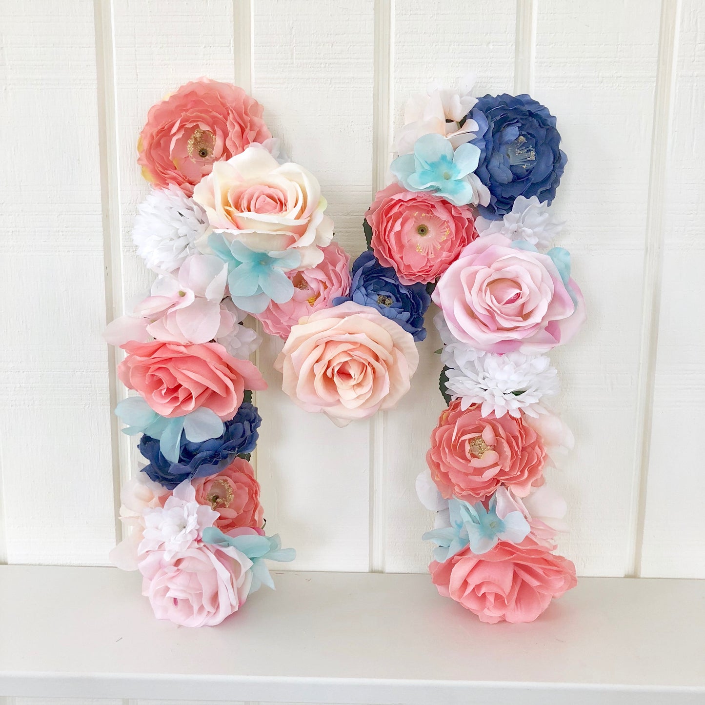 floral nursery backdrop letter coral and navy for girl nursery decor