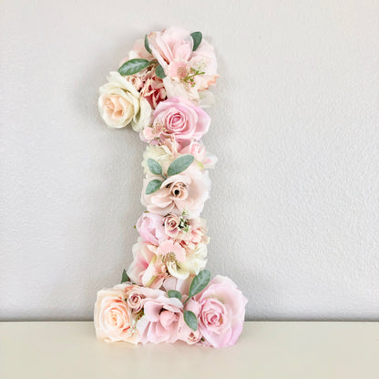 flower number floral number first birthday number 1st birthday photo