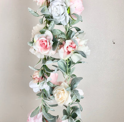 blush garland nursery garland decor floral nursery decor girl nursery baby shower decor bridal shower decor garland wedding garland