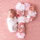Floral letter newborn milestone photo prop and girl name sign